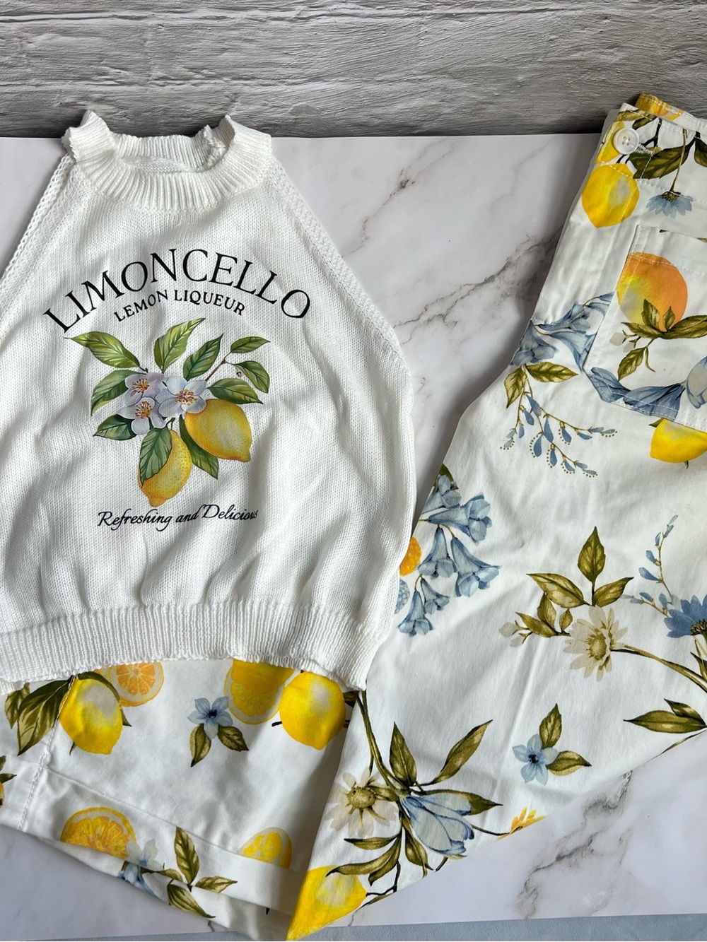Bundle Lemon Outfit - Pants & Knit Top